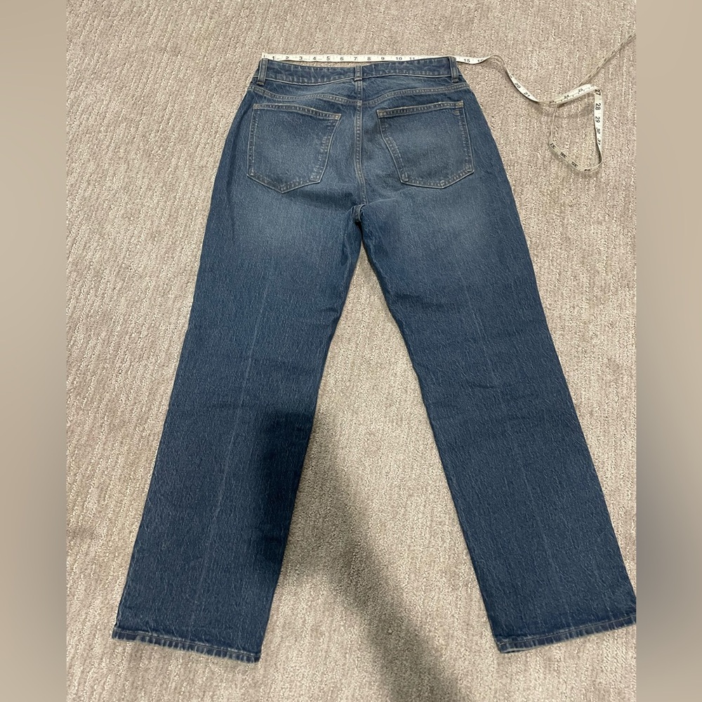 Madewell The Curvy Longline Straight Jean in blue denim - Picture 2 of 3